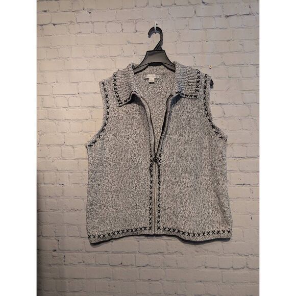 Christopher & Banks full zip knit vest XL - Picture 1 of 3